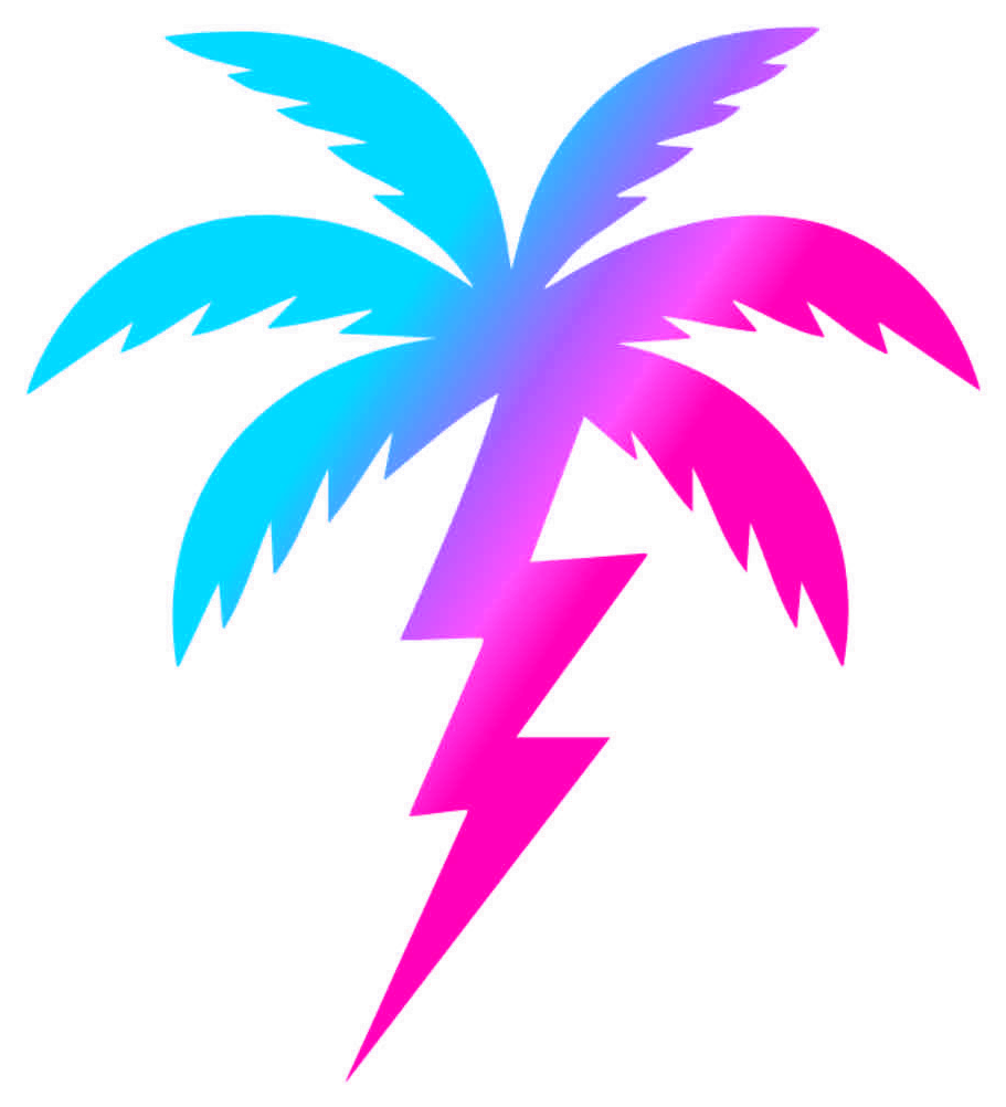 Electric Palm — neon palm tree and lightning bolt logo