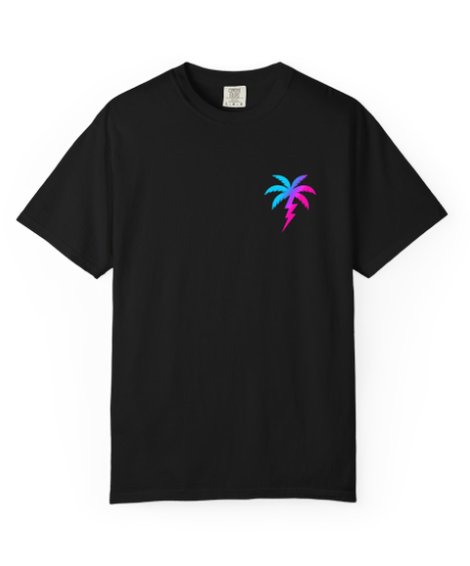 Black tee with a small Electric Palm mark on the left chest